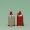 550606 - Campinggasflaschen rot / grau - zweier Set